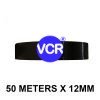 Black Color Tape - 12mm / 0.5" Width - 50 Meters in Length