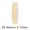 Masking Tape - 20 Meters in Length - 12mm / 0.5" Width - 1 Roll