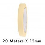Masking Tape - 20 Meters in Length - 12mm / 0.5" Width - 1 Roll