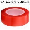 RED Strong Acrylic Transparent Adhesive - Double Sided Heat Resistant - (Polyester Tape) - 45 Meters in Length - 48mm Width