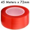 RED Strong Acrylic Transparent Adhesive - Double Sided Heat Resistant - (Polyester Tape) - 45 Meters in Length - 72mm Width