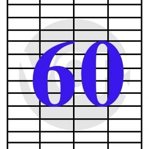 A4 Size White Self Adhesive Label / Sticker for Printer (Inject / Copier / Laser) - 60 Sticker Per Sheet - 100 Sheets pack